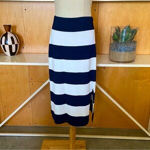 Ralph Lauren | Blue/White Striped Pencil Skirt | Medium